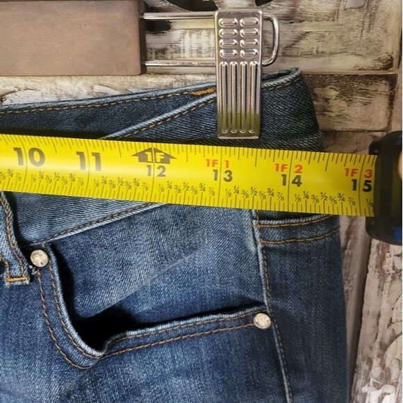 INC International Concept Distressed Dark Wash Cropped  Wide Leg Pants Size 2 - Picture 3 of 11